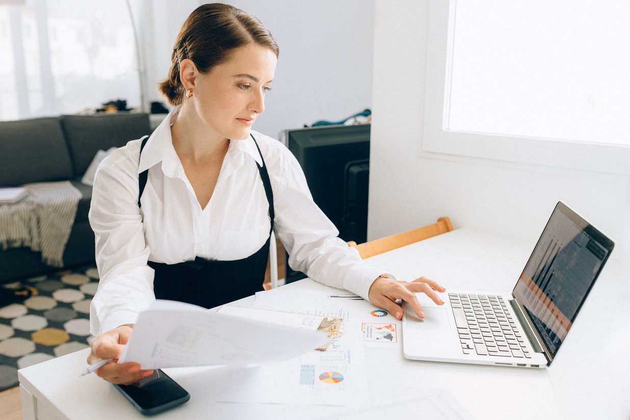 A Woman using a Laptop